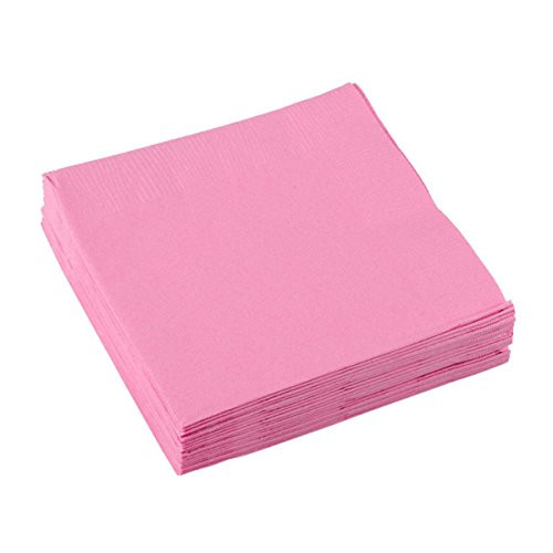 amscan New Pink 3-Ply Paper Beverage Napkins | Party Tableware, 12 pks.
