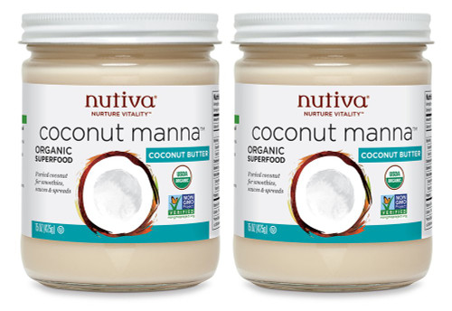 Nutiva Organic Coconut Manna from Fresh, non-GMO, Sustainably Farmed Coconuts, 15-Ounce (Pack of 2)