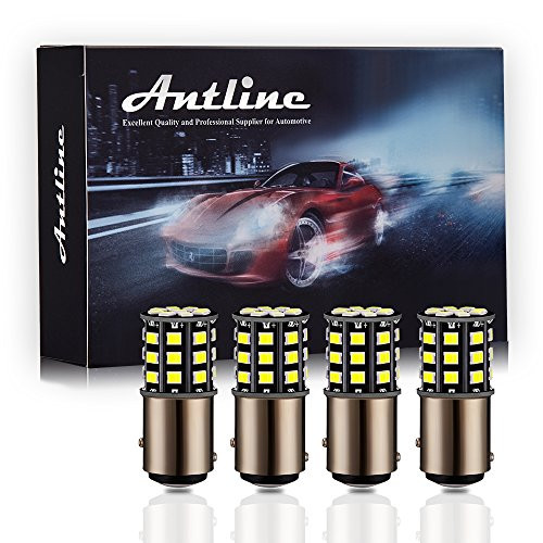 Antline 1157 2057 2357 7528 BAY15D LED Bulbs White, 12-24V Super Bright 1000 Lumens Replacement for Backup Reverse Lights, Tail Brake Lights, Turn Signal Lights (Pack of 4)