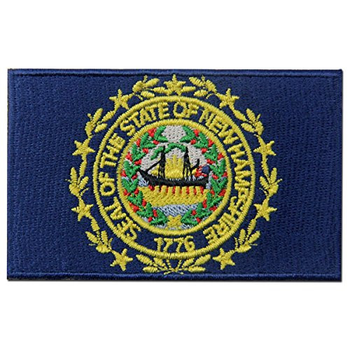 New Hampshire State Flag Embroidered Emblem Iron On Sew On NH Patch