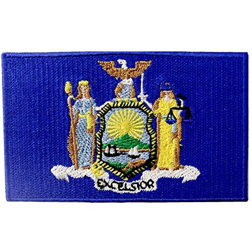 New York State Flag NY Patch Embroidered Iron On Sew On Emblem