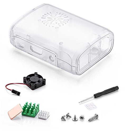 Aukru Raspberry Pi 3 b+ Case Raspberry Pi 3 b+ Fan Raspberry Pi 3 heatsink kit for Raspberry Pi 3 Model B Accessories Pi 2 Model B + Raspberry Pi 3 b+ Case, Cooling Fan, Heat Sink Raspberry Pi 3 b+