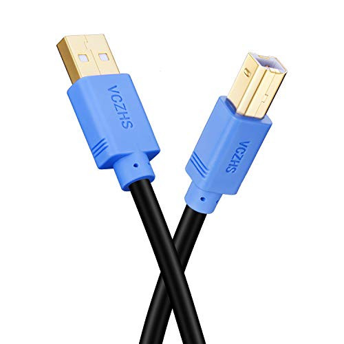 Printer Cable 10 ft, VCZHS USB Printer Cable USB Type A Male to B Male Scanner Print Cable for Epson HP Dell Canon