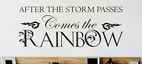 Design with Vinyl 3 Zzz 639 Decor Item After The Storm Passes Comes The Rainbow Quote Wall Decal Sticker, 20 x 40-Inch, Black