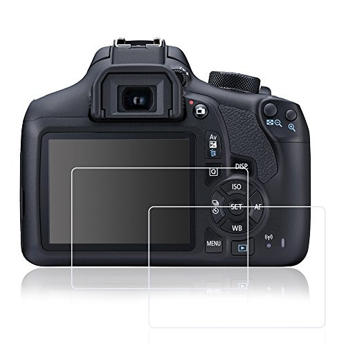 Screen Protectors Compatible Canon Eos 1300D 1200D Rebel T5 T6 Kiss X80, AFUNTA 2 Packs Anti-Scratch Tempered Glass Protective Films for DSLR Digital Camera