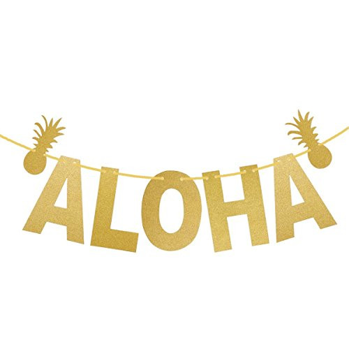 BinaryABC Aloha Banner,Luau Party Banner,Hawaiian Summer Party Decoration