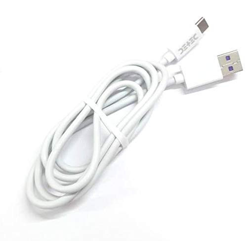 Detec- Type C - 4Amp Super Fast Charging Cable Injection Connector - USB 2.0 Type Data Cable - White - 1 Meter - 480 Mbps Transfer Speed