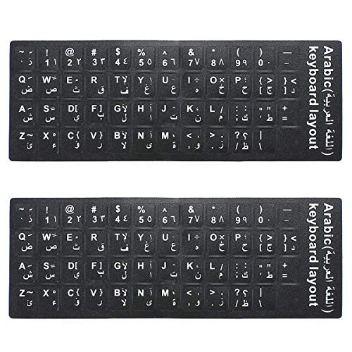 MOSISO 2PCS Pack Arabic Keyboard Stickers, Replacement Typing Keyboard ...