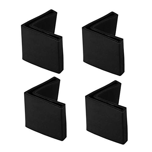 uxcell 40mm x 40mm Angle Iron Foot Pads L Shaped PVC Furniture Desk Leg Caps End Covers Floor Protector Black 4 Pcs