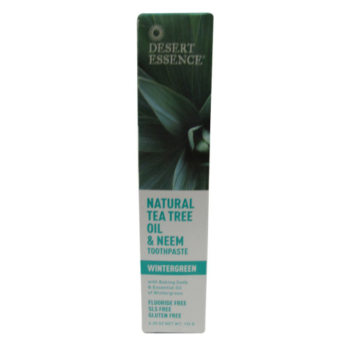 Desert Essence Natural Tea Tree Oil and Neem Toothpaste, Wintergreen ,6.25 Oz (Pack of 3)