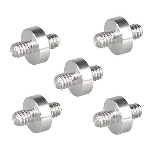 CAMVATE 1/4"-20 Male to 1/4"-20 Male Thread Double-Ended Screw Adapter (5 Pieces)