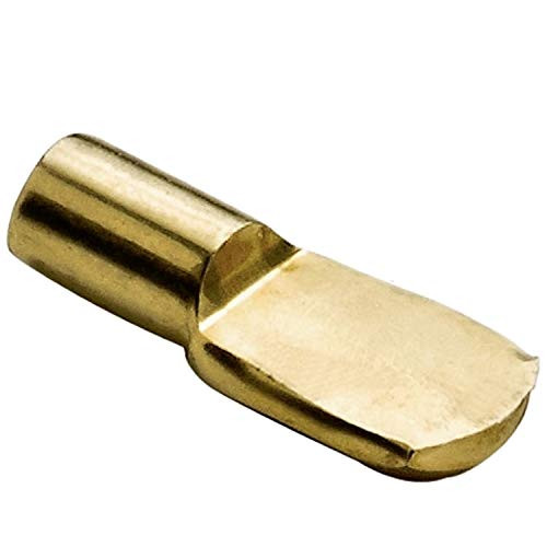5mm"Spoon" Style Cabinet Shelf Support Pegs - Polished Brass - Package of 25
