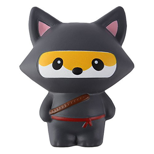 Anboor 5.3 Inches Squishies Ninja Jumbo Fox Slow Rising Squishies Kawaii Scented Soft Animal Toys