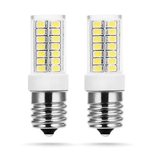 JandCase E17 Appliance Light Bulb, Microwave Oven LED Light, 4W, 40W Halogen Equivalent, 5000K Daylight White, 400LM, Stovetop Light, E17 Intermediate Base, Not Dimmable, 2 Pack JandCase E17 Appliance Light Bulb, Microwave Oven LED Light, 4W, 40W Halogen Equivalent, 5000K Daylight White, 400LM, Stovetop Light, E17 Intermediate Base, Not Dimmable, 2 Pack