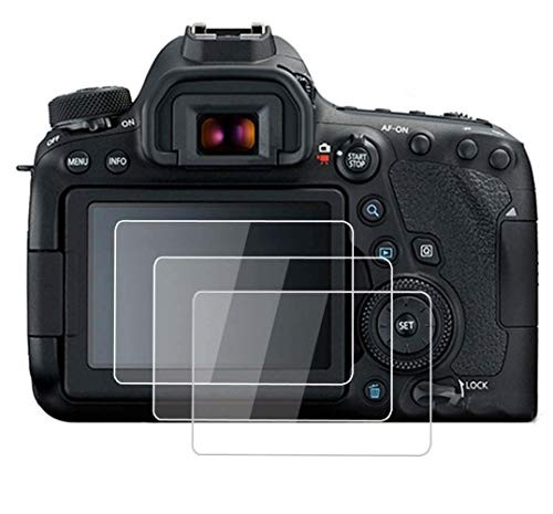 PCTC Tempered Glass Screen Protector Skin Film Compatible for Canon EOS 6D Mark II 2 Anti-Scratches Anti-Bubble Anti-Fingerprint,Waterproof Foils (3 Pack)