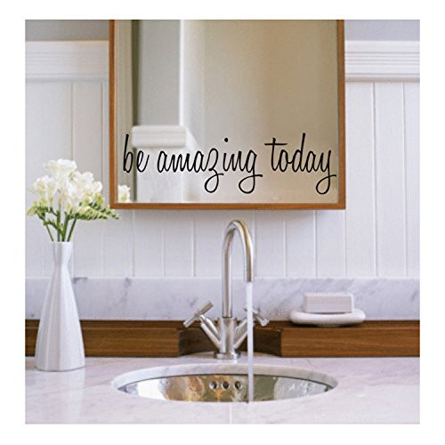 Bestjybt Be Amazing Today Waterproof Removable Decal Mirror Quotes Vinyl Wall Decals Walls Stickers Home Decor