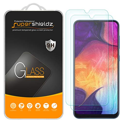 (2 Pack) Supershieldz for Samsung Galaxy A50 Tempered Glass Screen Protector, Anti Scratch, Bubble Free