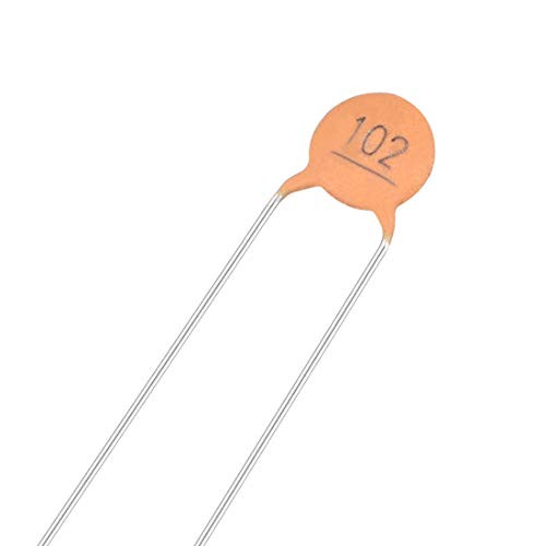 uxcell Ceramic Capacitor Kit 50V 10000PF Disc Capacitors for DIY Electronic Circuit, Pack of 80, Brick Red