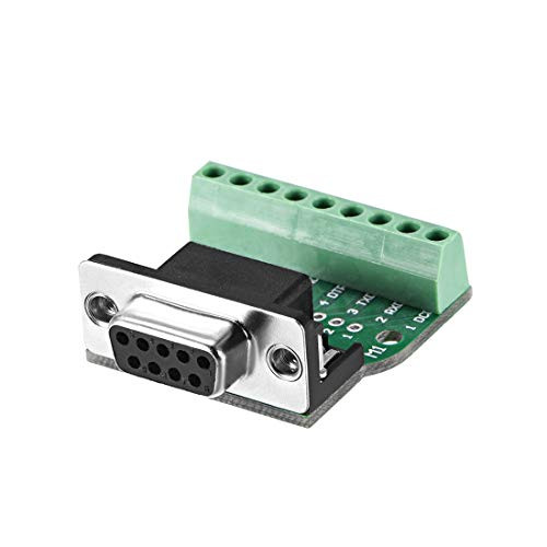 uxcell D-sub DB9 Breakout Board Connector 9 Pin 2 Row Female RS232 Serial Port Solderless Terminal Block Adapter