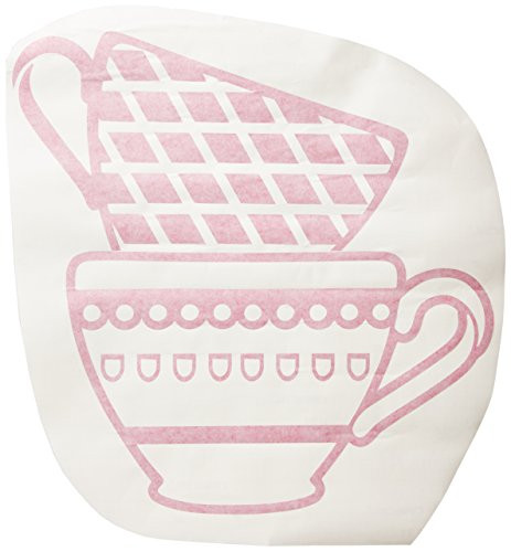 Design with Vinyl JER 1457 2 Vinyl Wall Decal Two Tea Cups 14X28 Pink, 14" x 28"