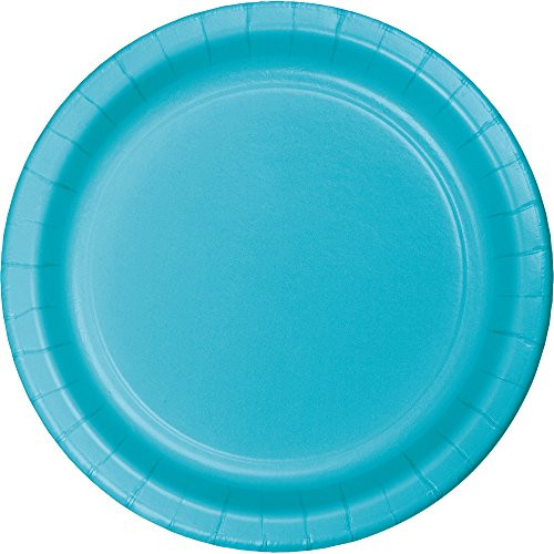 Creative Converting 553552 Touch of Color 96 Count Dinner/Large Paper Plates, Bermuda Blue