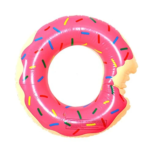 AQUEENLY Pool Floats, Cute Donut Inflatable Pool Floats for Kids & Adults - Party Pool Floats Favor Toys for Beach & Pool (29.3'', Pink, 1 Pcs)
