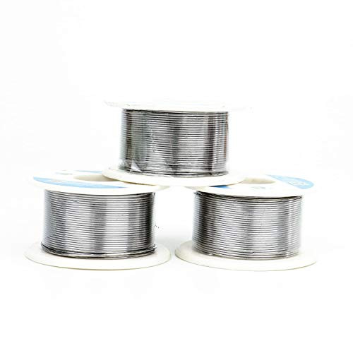 JETEHO Pack of 3 Tin Lead Rosin Core Solder Wire for Electrical Soldering and DIY, 0.0315in / 0.8mm, 1.76oz / 50g