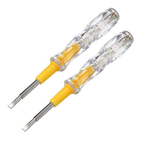 uxcell Voltage Detector Pen, Contact Voltage Tester 3.5mm Dual Head Slot Phillips Screwdriver Electric Circuit Tester Detector Electroprobe 100-500V 2pcs uxcell Voltage Detector Pen, Contact Voltage Tester 3.5mm Dual Head Slot Phillips Screwdriver Electric Circuit Tester Detector Electroprobe 100-500V 2pcs