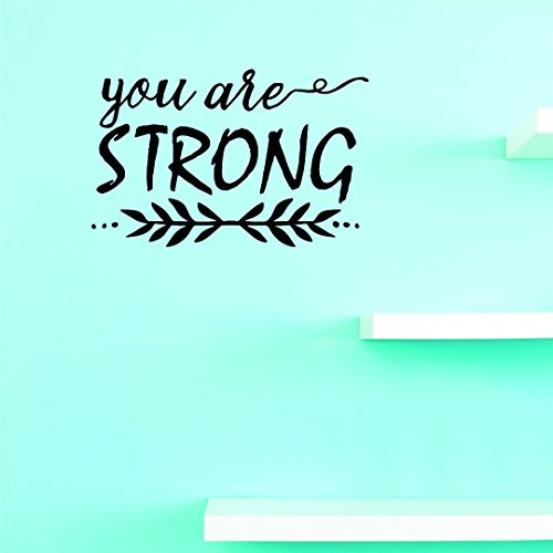 Design with Vinyl JER 1399 3 Vinyl Wall Decal You are Strong 20X40 Black, 20" x 40"
