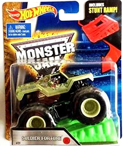 Hot Wheels Monster Jam 1:64 Soldier of Fortune Vehicle with Stunt Ramp 9