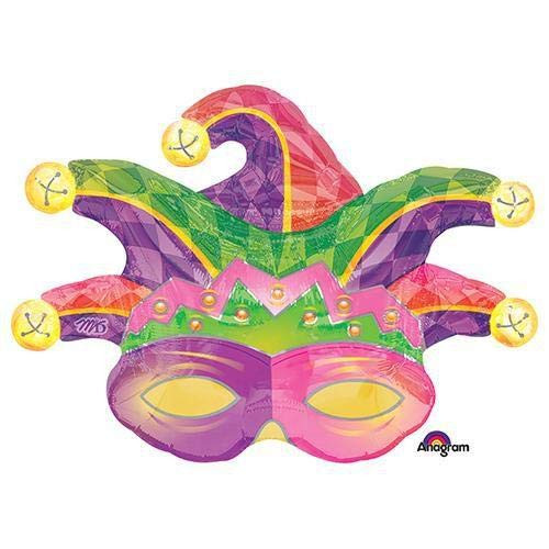 Anagram A1182 2 Mardi Gras Mask Foil Balloon, 31", Multicolored Anagram A1182 2 Mardi Gras Mask Foil Balloon, 31", Multicolored