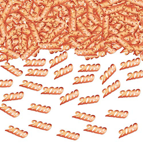 2019 Rose Gold Confetti | Pack of 1000, 1.5 Oz - Rose Gold Graduation Table Decorations | Graduation Confetti Great for Graduation Party Supplies | Graduations Decorations 2019 | New Year Rose Gold