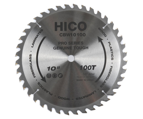 HICO 10' 100-Tooth ATB Thin Kerf General Purpose Saw Blade with 5/8-Inch Arbor and Anti-Corrosive Coating