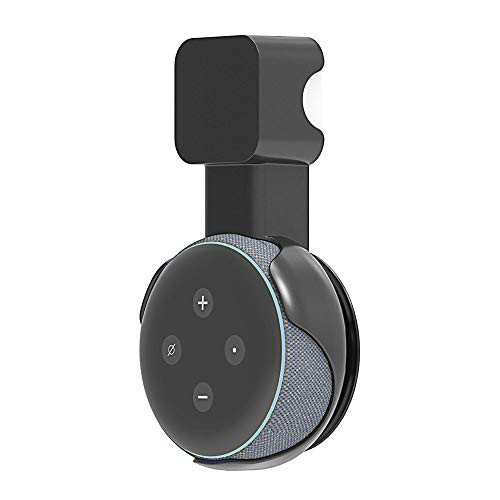AUSWAUR Outlet Wall Mount Holder Compatible with Dot 3rd Generation, A Space-Saving Solution for Your Smart Home Speakers, Clever Dot Accessories with Cord Arrangement Hide Messy Wires - Black