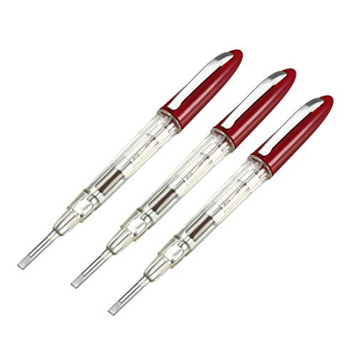 uxcell Voltage Detector Pen, Contact Voltage Tester 3mm Slot Screwdriver Electrical Circuit Tester Detector Electroprobe 100-500V 3pcs uxcell Voltage Detector Pen, Contact Voltage Tester 3mm Slot Screwdriver Electrical Circuit Tester Detector Electroprobe 100-500V 3pcs