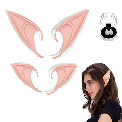 Kyerivs Elf Ears Vampire Teeth Fangs Boxes for Halloween Costume Accessory Cosplay Costumes Party Favors Kyerivs Elf Ears Vampire Teeth Fangs Boxes for Halloween Costume Accessory Cosplay Costumes Party Favors
