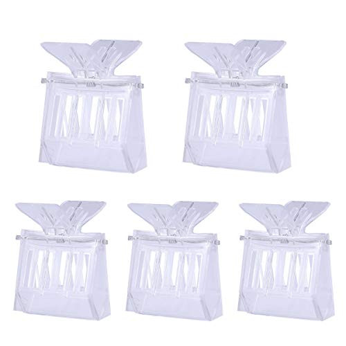 VORCOOL 5pcs Beekeeping Queen Bee Cage Catcher Clips - Transparent Plastic