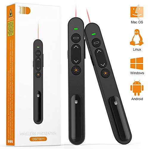 Presentation Clicker, Doosl New Wireless Presenter with Laser Pointer red, Support Hyperlink for Computer or Projector Presentation as PowerPoint,Keynote,Google Slides,Prezi