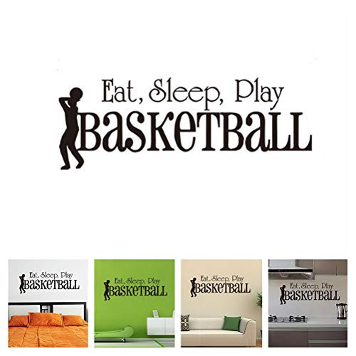 8.3"x22.5" Vinyl art Wall Decals Lettering Decor Sport Saying "Eat, Sleep, Play BASKETBALL" & Boy Shot Silhouette Wall Stickers Mural Removable Decorative Vinyl Decals for Kids Bedroom Playroom Walls 8.3"x22.5" Vinyl art Wall Decals Lettering Decor Sport Saying "Eat, Sleep, Play BASKETBALL" & Boy Shot Silhouette Wall Stickers Mural Removable Decorative Vinyl Decals for Kids Bedroom Playroom Walls