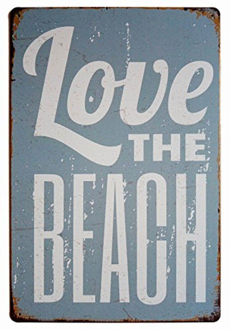 ERLOOD Love The Beach Vintage Funny Tin Sign Wall Retro Metal Bar Pub Poster 8 x 12 ERLOOD Love The Beach Vintage Funny Tin Sign Wall Retro Metal Bar Pub Poster 8 x 12