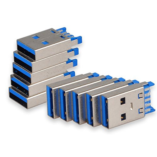 USB 3.0 9-Pin Male Port Connector, Conwork 10-Pack Straight Jack Solder USB Repair Replacement Adapter