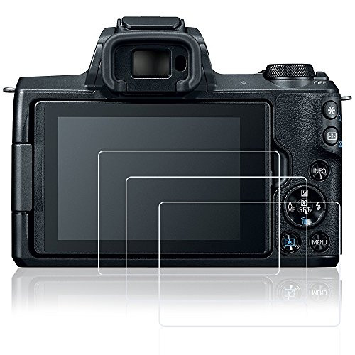 Screen Protectors Compatible Canon EOS M50, AFUNTA 3 Pcs Anti-Scratch Tempered Glass Protective Films for DSLR Digital Camera