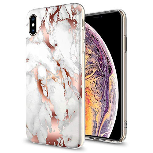 GORGCASE iPhone Xs MAX 2018 Case with Screen Protector,Slim Anti-Scratch Armor Shockproof Cute Sparkle Bling Girls Women Protective Cover for Apple iPhone Xs MAX 6.5 INCH Rose Gold White