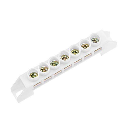 uxcell 7 Positions Copper Screw Terminal Block Barrier Strip Connector Single Row Bridge Shape for Electrical Distribution 3 Pcs