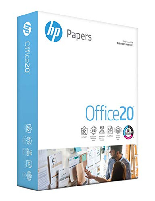 HP Printer Paper, Office20 Paper, 8.5 x 11 Paper, Letter Size, 92 Bright - 1 Ream / 500 Sheets (172160R)