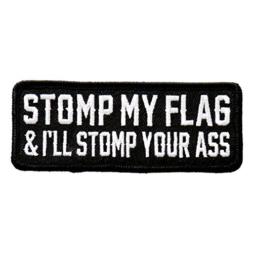 Hot Leathers Stomp My Flag Patch (Multicolor, 4" x 1")