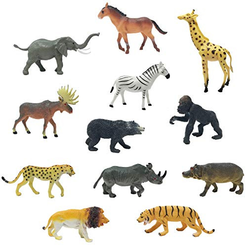 Boley (12PC Jumbo Safari Animals - Zoo Animals and Jungle Animals - Includes Elephant, Horse, Giraffe, Moose, Zebra, Bear Gorilla, Cheetah, Rhino, Hippo, Lion, Tiger Boley (12PC Jumbo Safari Animals - Zoo Animals and Jungle Animals - Includes Elephant, Horse, Giraffe, Moose, Zebra, Bear Gorilla, Cheetah, Rhino, Hippo, Lion, Tiger