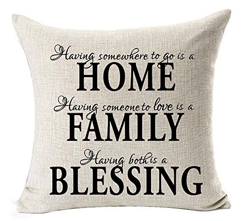 Andreannie Nordic Simple Warm Sweet Black Home Family Blessing Cotton Linen Throw Pillow Case Personalized Cushion Cover New Home Office Bay Window Decorative Square 18 X 18 Inches Andreannie Nordic Simple Warm Sweet Black Home Family Blessing Cotton Linen Throw Pillow Case Personalized Cushion Cover New Home Office Bay Window Decorative Square 18 X 18 Inches