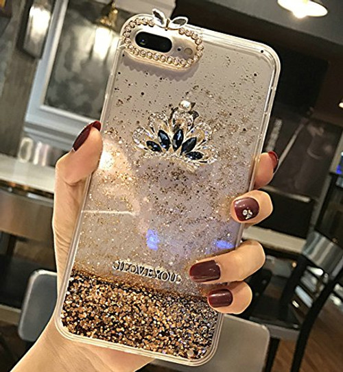 UnnFiko Glitter Liquid iPhone 8 Plus Case for Girls, Gold Flowing Quicksand Shiny Diamond Soft Clear TPU Bumper Cute iPhone 7 Plus Bling Phone Case Cover (Crown, iPhone 7 Plus / 8 Plus) UnnFiko Glitter Liquid iPhone 8 Plus Case for Girls, Gold Flowing Quicksand Shiny Diamond Soft Clear TPU Bumper Cute iPhone 7 Plus Bling Phone Case Cover (Crown, iPhone 7 Plus / 8 Plus)