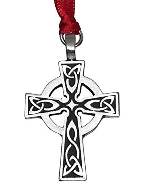 Pewter Celtic Cross Irish Scottish Wales Christmas Ornament and Holiday Decoration
